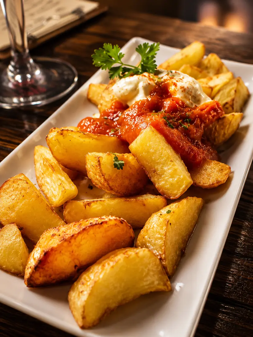 Patates braves amb salsa brava i allioli